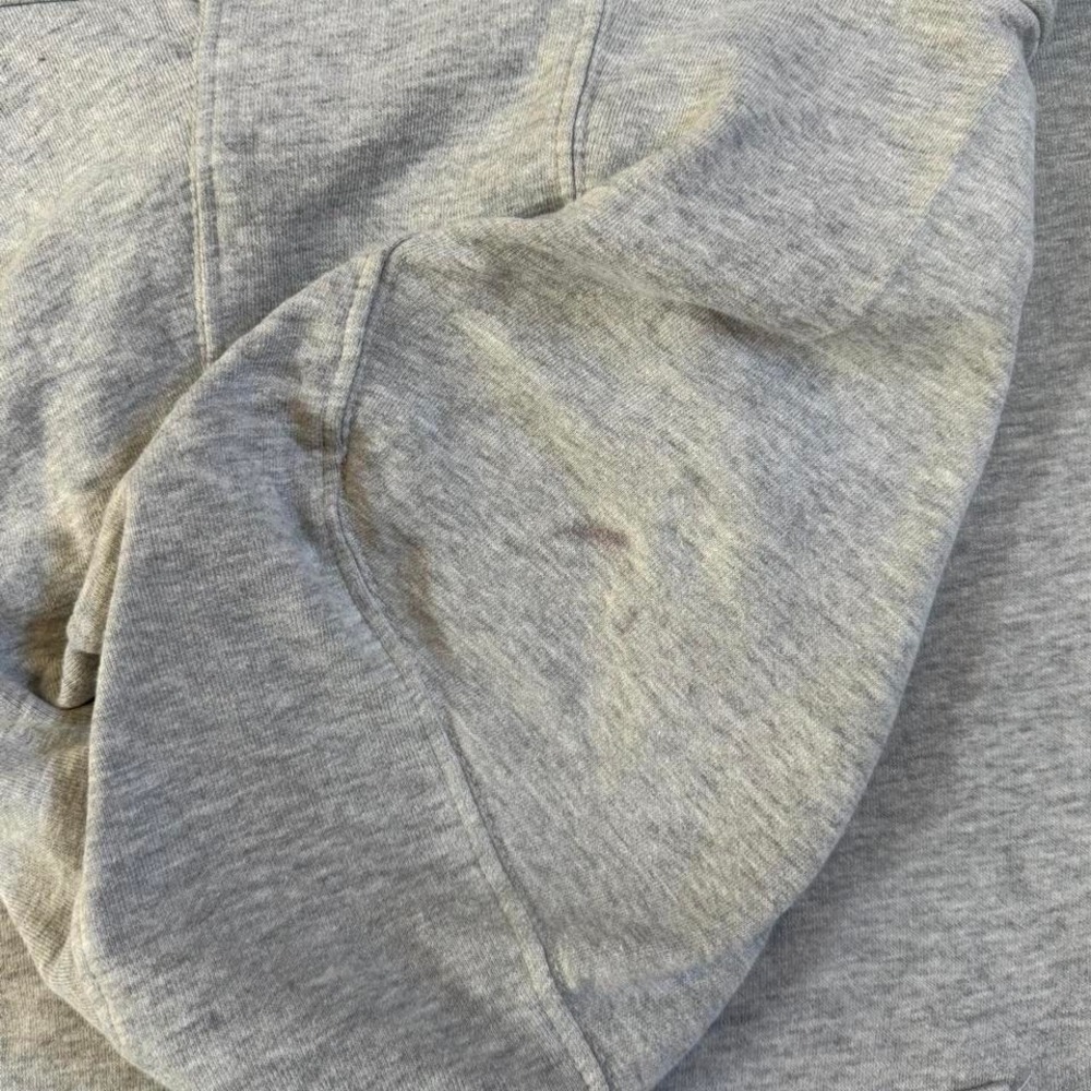 Under Armour Mens XL Gray Heather Fleece Pullover Hoodie Box Logo Sweatshirt - Picture 4 of 7